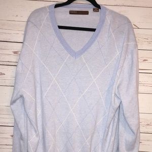 Perry Ellis V-Neck Sweater Men Light Blue Size XXL